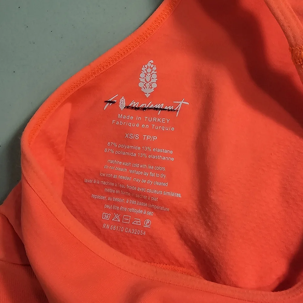 Free People Every Single Time Runsie Neon Coral Sz XS-S New